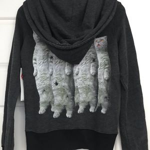 NWT Wildfox zombie cats zip up sweatshirt, hoodie